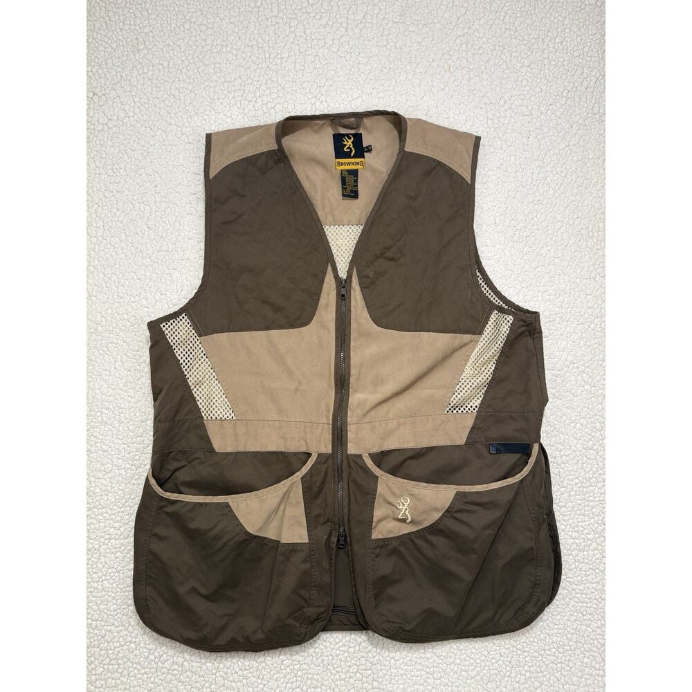 Browning Trapper Creek Mesh Shooting Vest Men's XL Brown Tan Reactar Pockets